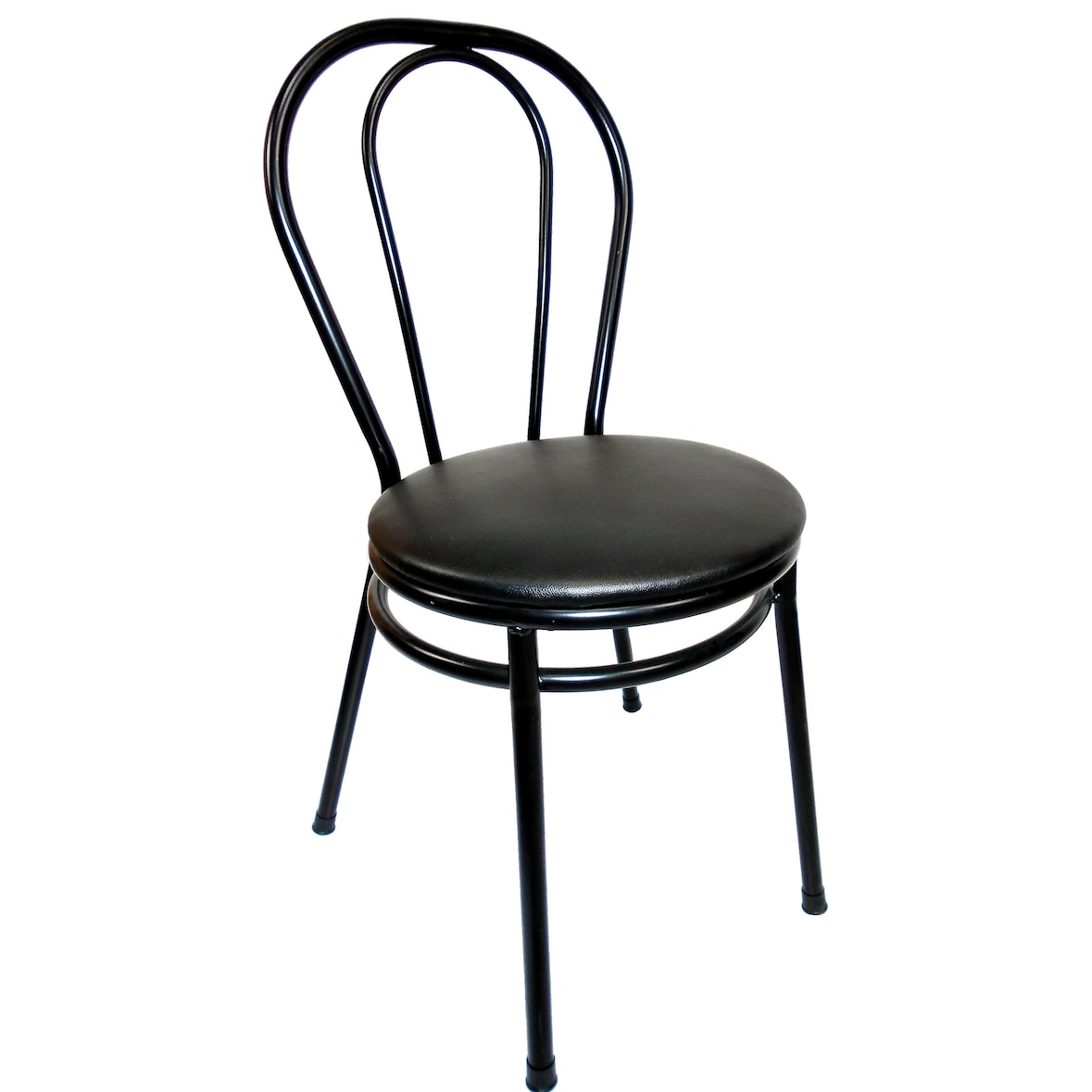 Silla Bistrot negra acolchada HOBETO