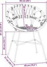 thumbnail of vidaXL Esszimmerstuhl 2 pcs Natur 49 x 51 x 81 cm Rattan und Eisen