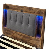 thumbnail of Polsterbett 90x200 cm mit USB Typ-C Ladefunktion und LED-Beleuchtung – stilvolles Design und vielseitiger Stauraum Grau