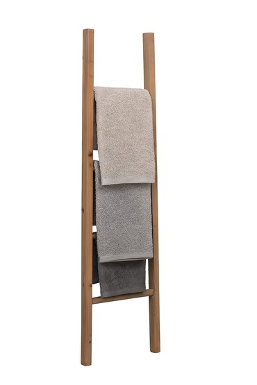 Scaletta Porta Asciugamani In Legno Massello | 100x32x7 Cm | Decorativa Da Terra Per Bagno E Camera | Stile Rustico E Versatile | Non Usare Come Scala