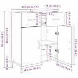 thumbnail of vidaXL Sideboard Schwarz Eichen-Optik 34 x 69.5 x 90 cm Holzwerkstoff