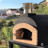 thumbnail of MF - Forno a Lenha de Obra para Exterior Modelo OLYMPUS MONS (Preto - 110 x 110 x 159 cm) – Isolado com Cortiça e 3 Mantas Cerâmicas