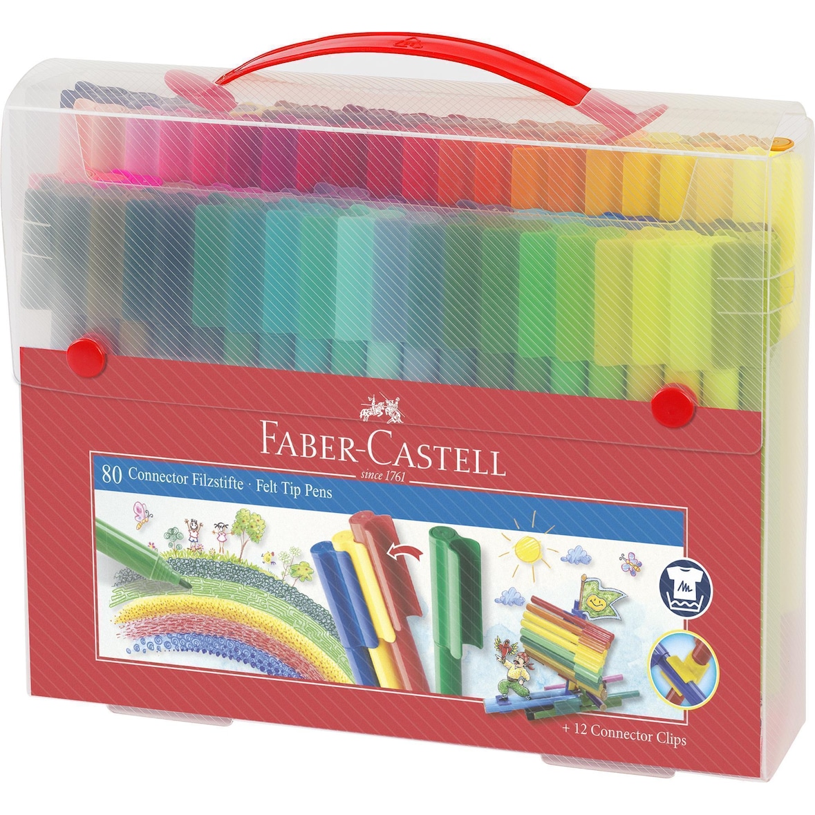 Faber Castell Filzstift Connector Koffer 80-teilig