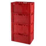 thumbnail of 4 Stück E3 Kisten 600 x 400 x 300 mm Fleischkiste Lagerkiste Metzgerkiste in rot