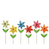 thumbnail of 1 Blumenstecker 9x28cm Windrad Gartenstecker - Gartendeko Vogelabwehr Pflanzenstecker Deko Plastik Windmühle Garten Outdoor Außendeko Gartenschmuck