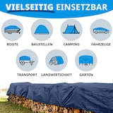 thumbnail of Abdeckplane 240 g/m² (10 x 12 m, Blau) wasserdichte Plane mit Ösen - Gewebeplane Schutzplane