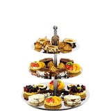 thumbnail of Gespiegelde taartstandaard, 3-laags, hoogte 48 cm