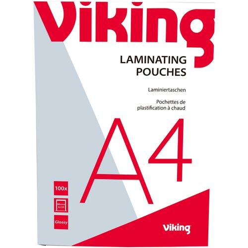 Viking Laminierfolien DIN A4 Glänzend 125 (2 x 125 Mikron) Transparent 100 Stück