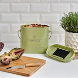 thumbnail of Seau compost ovale vert 3L -  300.00 cl Ovale Métal Guillouard 20.00x10.00 cm
