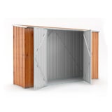 thumbnail of Casetta giardino lamiera Box in Acciaio Zincato 307x100cm x h1.92m - 75KG - 3.07mq - LEGNO