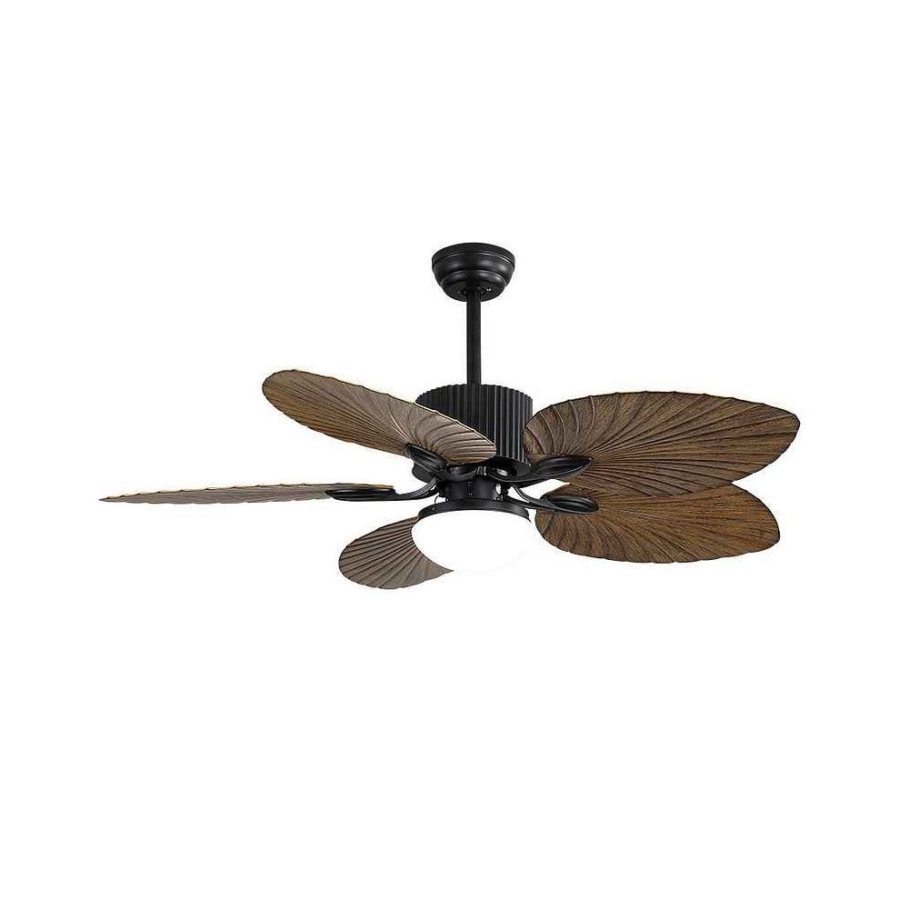 Ventilador rustico led 24w COLLA DC negro 5 Aspas y mando a distancia Fabrilamp