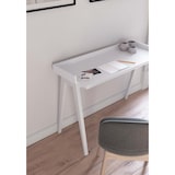 thumbnail of Escritorio 625 modelo BERLÍN en melamina blanca con patas de madera de haya maciza en Blanco, de HERDASA.