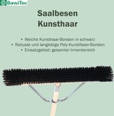 thumbnail of Stabiler Saalbesen 80cm Breit mit Stielstabilisator und Stiel 140cm Lang schwarze weiche Kunsthaar Borsten Kehrbesen Besen
