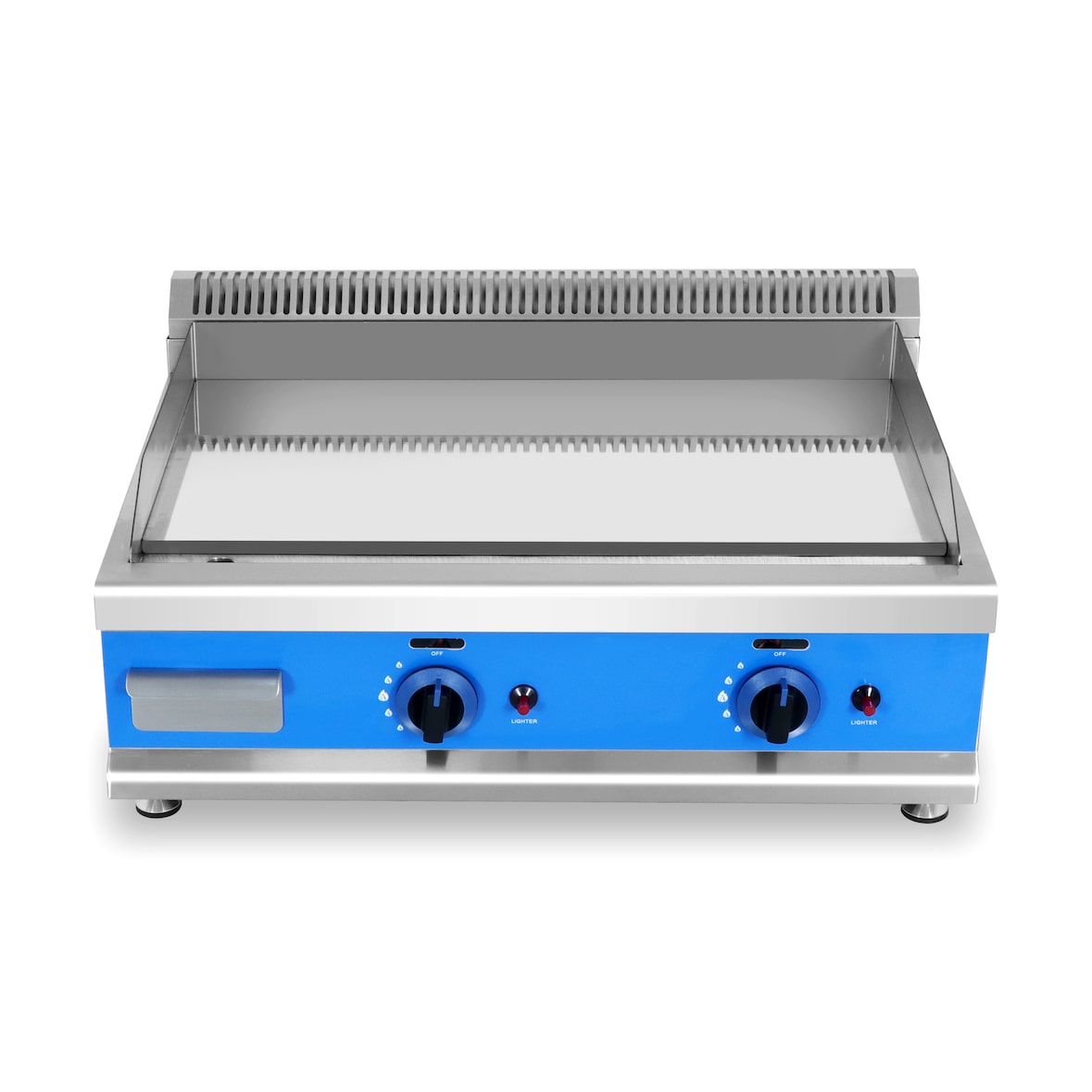 Plancha / Frytop a gas profesional de cromo duro 650x570x370 mm (2 quemadores, 10 kW)