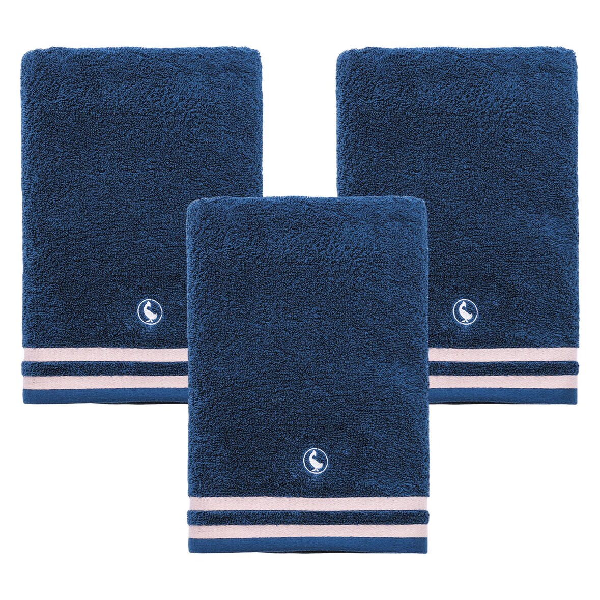 El Ganso - Set de 3 toallas de ducha en color azul marino 70x140cm 100% Algodón 500GSM