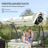 thumbnail of Hollywoodschaukel Metall cremeweiß 200x125x170 cm mit Liegefunktion