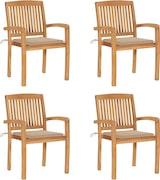 thumbnail of vidaXL Stapelbare Gartenstühle mit Kissen 4 Stk. Massivholz Teak