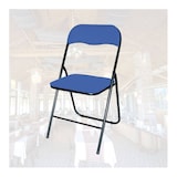 thumbnail of BRASQ Klapstoel Blauw Zwart - Vouwstoel - Opvouwbare stoel 43x38x78 cm - PVC - Eettafelstoel