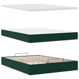 thumbnail of vidaXL Ottoman-Bett mit Matratze & LEDs Dunkelgrün 140x190 cm Samt