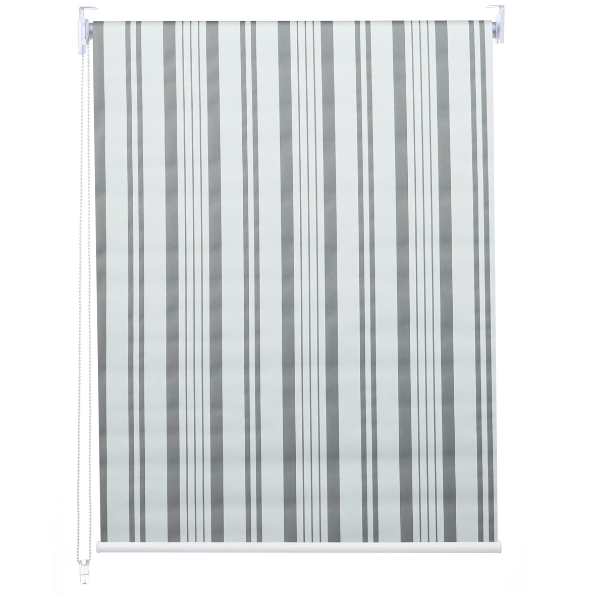 Décoshop26 - Verdunkelungsrollo für Fenster Sonnenschutz seitlich zu bedienen 90 x 230 cm blickdicht grau/weiß 04_0004568