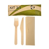 thumbnail of Juegos de cubiertos de madera 3/1 bolsa de papel (tenedor, cuchillo, servilleta) (500 unidades)