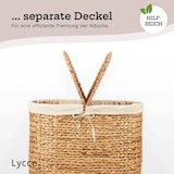thumbnail of Lycce Wäschekorb 2 Fächer, Wäschebox mit Deckel und Wäschesack