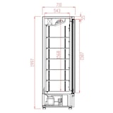 thumbnail of Combisteel vriezer van 600 liter met 1 glazen deur, 5 schappen, verrijdbaar, 750x710x1997 mm