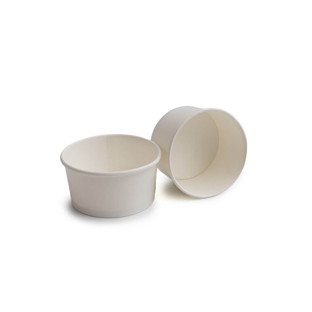 Pot à Glace kraft Blanc avec couvercle - 120 ml - par 2000
