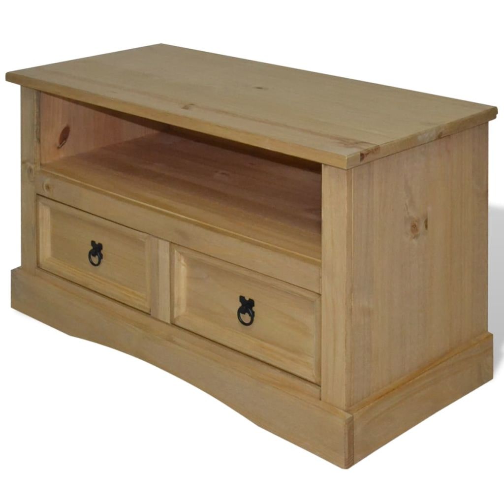 Helloshop26 - Meuble télé buffet tv télévision design pratique pin mexicain gamme corona 91 cm 2502012