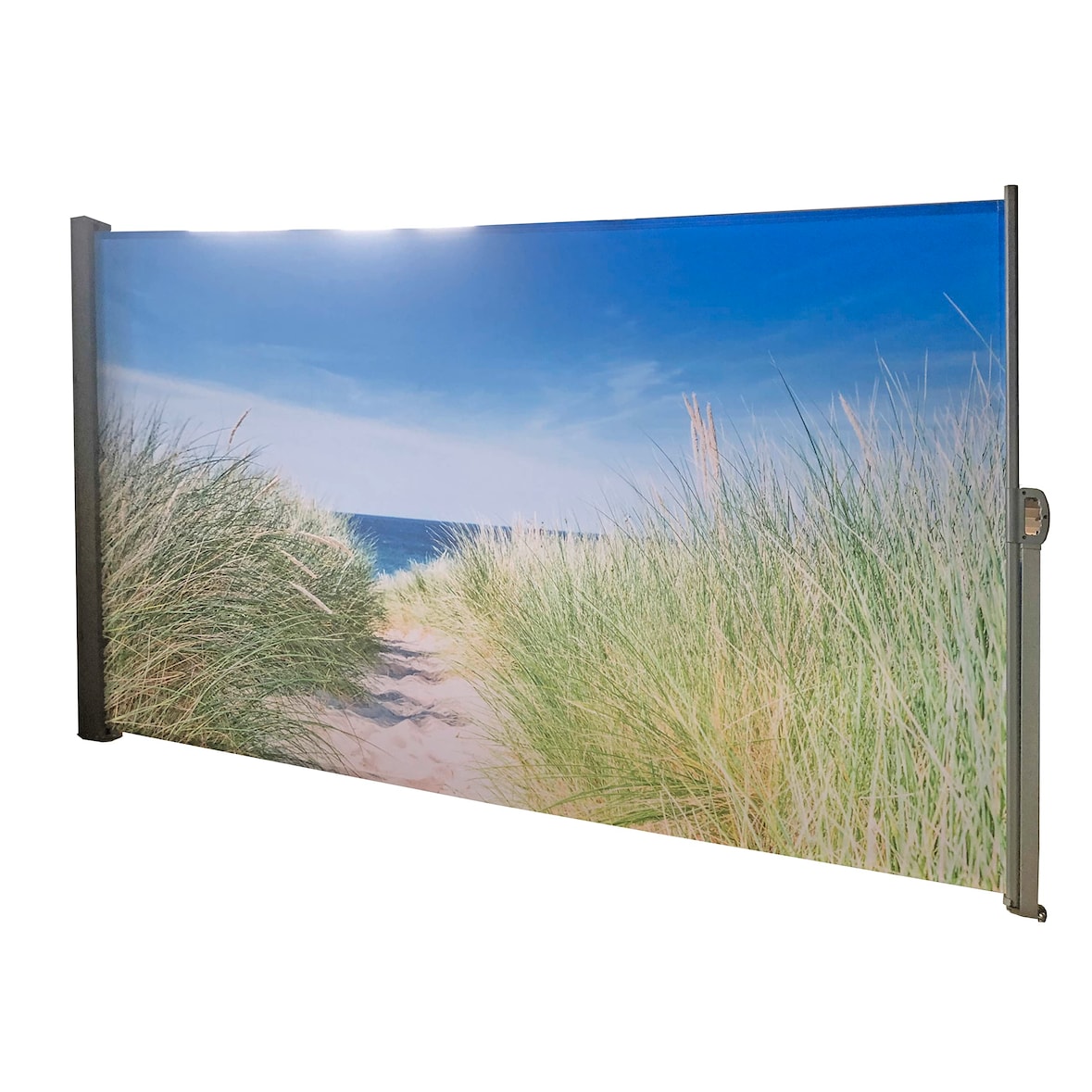 Seitenmarkise FABI Motiv Nordseeküste Mehrfarbig Polyester Markise ausziehbar Sonnenschutz Windschutz Terrasse/Balkon