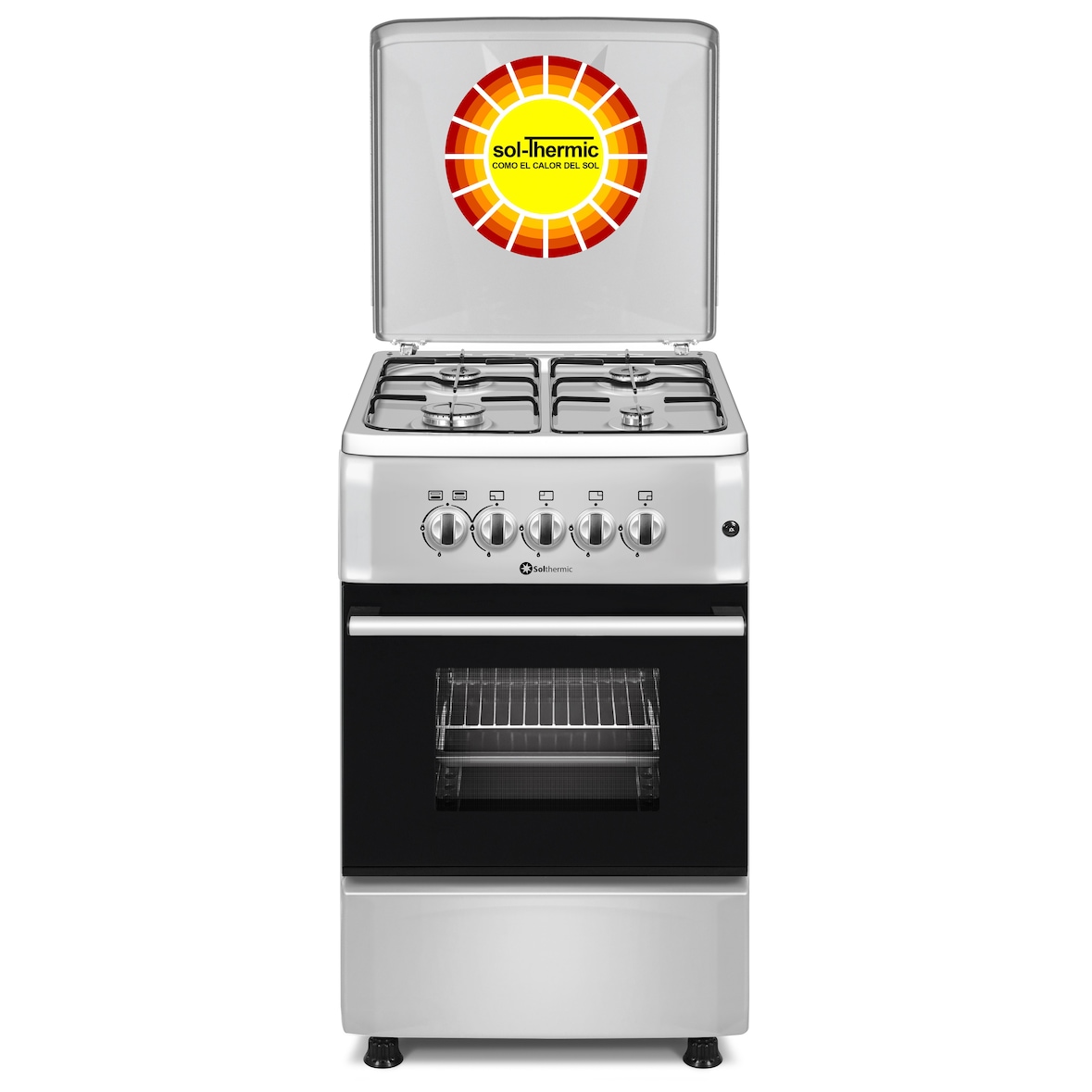 Solthermic F5S40G2I Cocina Acero Inoxidable / 4 Fuegos Con Encendido Automatico / Horno Con Grill / Gas Butano Y Gas Ciudad