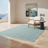 thumbnail of Teppich Balkon Unifarben Pflegeleicht Waschbar Strapazierfähig Terrasse Küche Blau 140x200 cm OEKO-TEX Gekettelt – ORIANA von Kadima Design