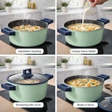 thumbnail of Batterie de cuisine 6 pièces à revêtement marbré avec couvercles tous feux dont induction Vert Just perfecto JL-333 usage non-intensif Just Perfecto