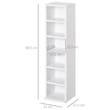 thumbnail of HOMCOM Estante para CD ou DVD com 12 Compartimentos para 204 CDs e Prateleira Ajustável 2 Unidades 21x22,5x88,5cm Branco