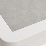 thumbnail of Mesa de exterior, extensível, alumínio e vidro, branco envelhecido, 135x90x76