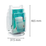 thumbnail of EXACOMPTA Portadepliant da tavolo girevole 6 scomparti per formato A4, cod. 60558D in polistirolo cristallo. Dimensioni (PxlxAlt) 31,5x31,5x46,5 cm