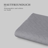 thumbnail of Tagesdecke ( Grau ) 220x240 cm mit wattierter Zwischenlage, Bettüberwurf - Überwurfdecke, Sommerdecke gesteppt - Steppdecke, Wendedecke
