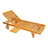 thumbnail of Tumbona madera con repisa y ruedas