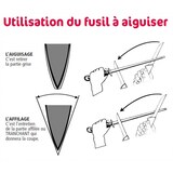 thumbnail of Fusil de boucher FISCHER mèche ovale 35cm manche bi-matière rouge