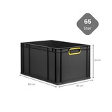 thumbnail of Eurobox NextGen Color, HxBxT 32x40x60cm, 65 Liter, Griffe gelb zu, Schwarz, Eurobehälter, Transportbehälter