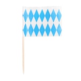 thumbnail of 400x Flaggenpicker Fahnenpicker Deko-Picker Oktoberfest Bayerische Raute blau