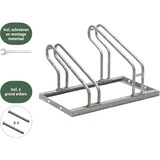 thumbnail of BRASQ Fietsenrek voor 2 Fietsen - Fietsentandaard - Fietsrek - Fietsbeugel voor Vloer Inclusief bevestigingsmateriaal - Zilver