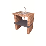 thumbnail of Módulo fregadero ARTICIMENTOS NUT - Módulo c/fregadero, c/ladrillo y cemento refractario, piezas en cemento pintado negro - 76,5x57x85cm