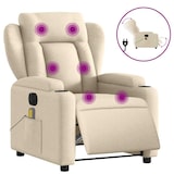 thumbnail of vidaXL Massagesessel Elektrisch Creme Stoff