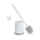 thumbnail of Relaxdays Toilettenbürste mit Wandhalterung, schnelltrocknend, WC-Bürste, Behälter, ohne Bohren, Kunststoff, weiß-grau
