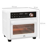 thumbnail of HOMCOM horno eléctrico multifunción de sobremesa mini horno tostador de 13L 1200W freidora de aire con 12 modos de calor temporizador 33,5x32x32,5 cm