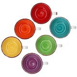thumbnail of 6er Set Uni bunt Jumbotasse 400ml 6 Personen bunte XL-Becher Kakao Kaffee Tee Mug