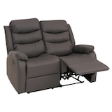 thumbnail of 2er Kinosessel HWC-O62, Relaxsessel Fernsehsessel mit Armlehne, Liegefunktion Kunstleder ~ grau