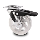 thumbnail of PRIOstahl Möbelrollen 2x Lenkrollen + 2x Bremsrollen Transparente Rollen 50mm