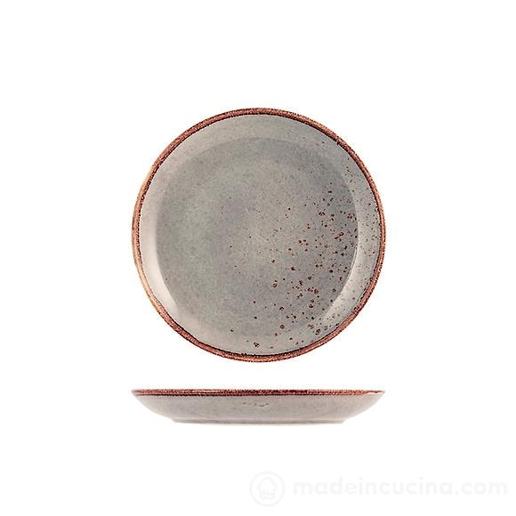 H&H Set 6 Piatti Frutta in Stoneware Reactive Grigio 20cm